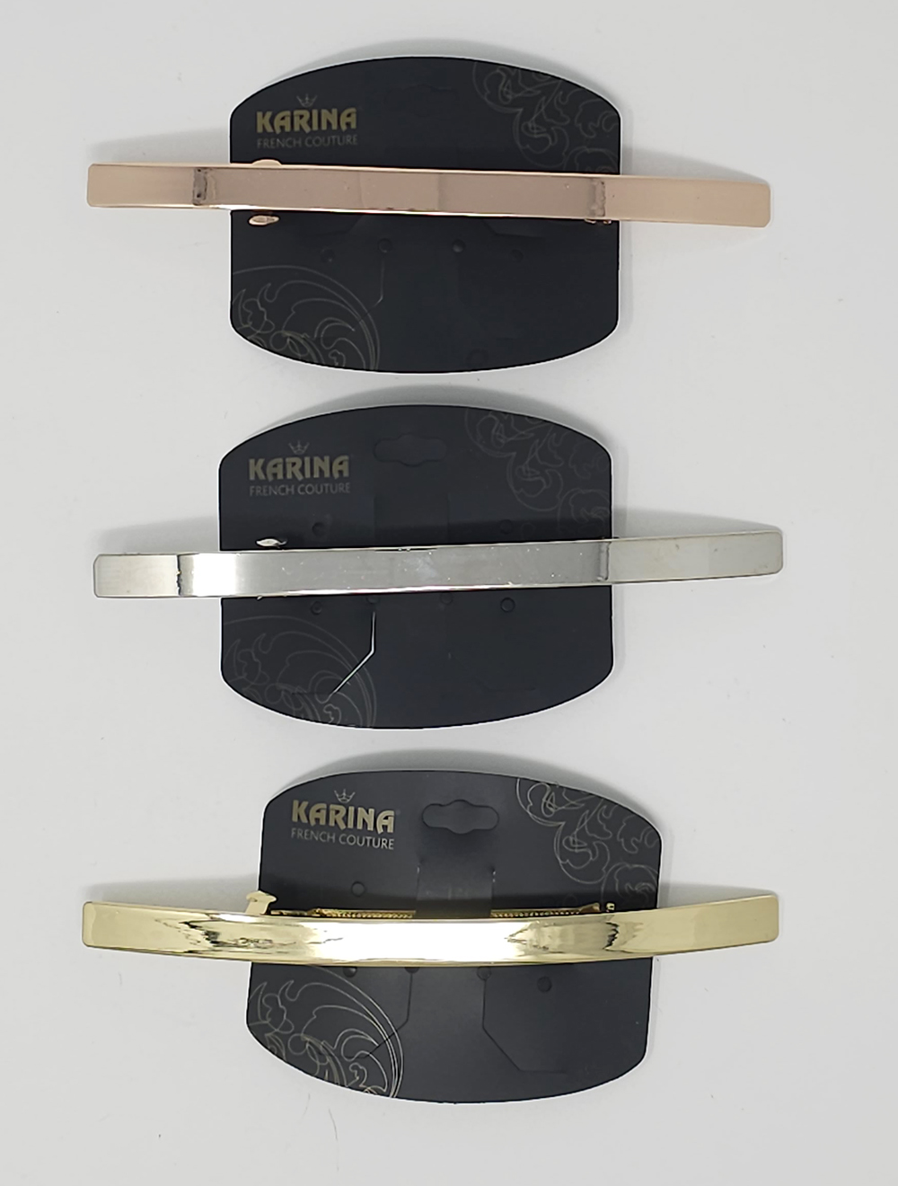 KARINA LONG METAL BARRETTE (Silver; Gold; Rose Gold)